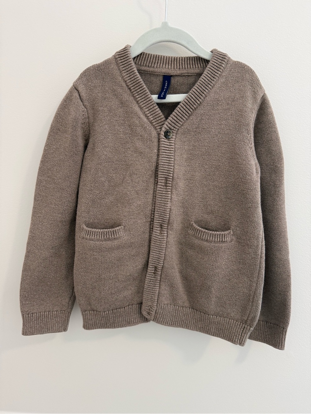 Boys Size 6 Janie and Jack Toddler Brown Knit Cardigan